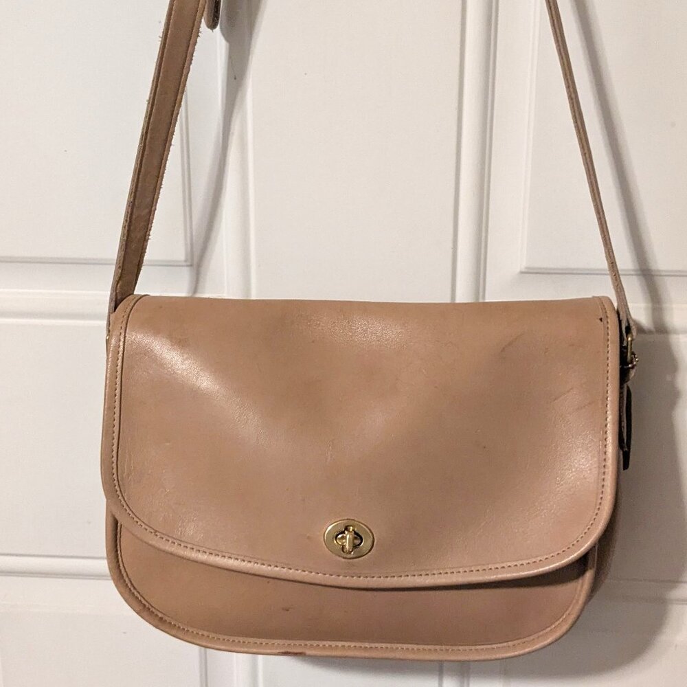 Vintage COACH U.S.A. E5C-9790 City Shoulder Bone Leather Handbag